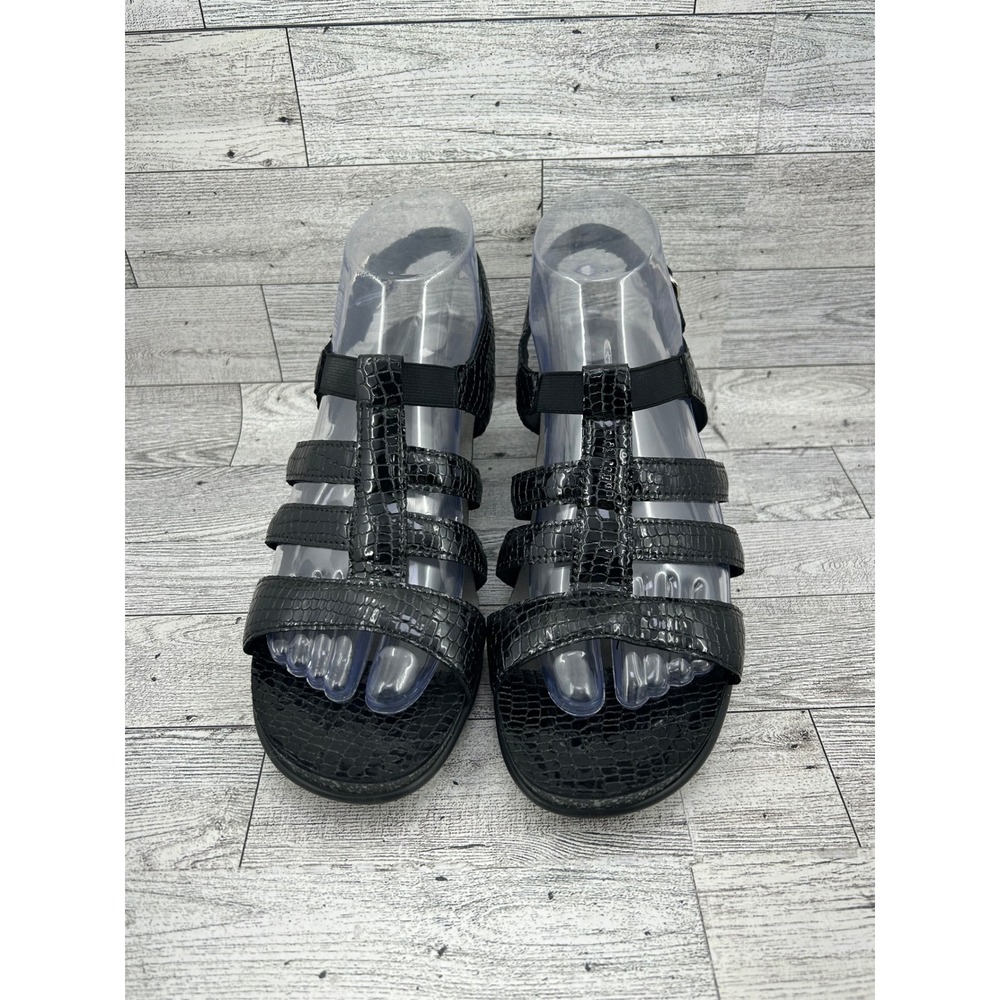 SAS Tripad Comfort Black Croc Leather Strappy Sandals G4321115 Women Size 8M USA